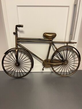 Metal Bicycle Wall Decor in Antique Brass 18.5”L x 12”T - 1.7 Pds